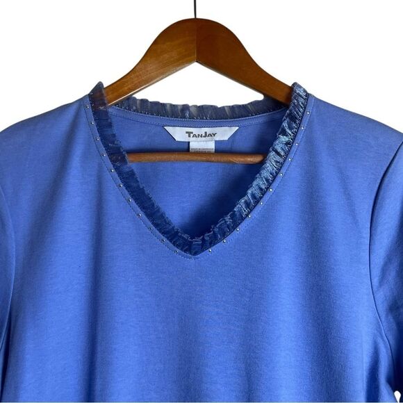 3‎ for $30! Tan Jay blue v neck T shirt. Size medium - Picture 2 of 7